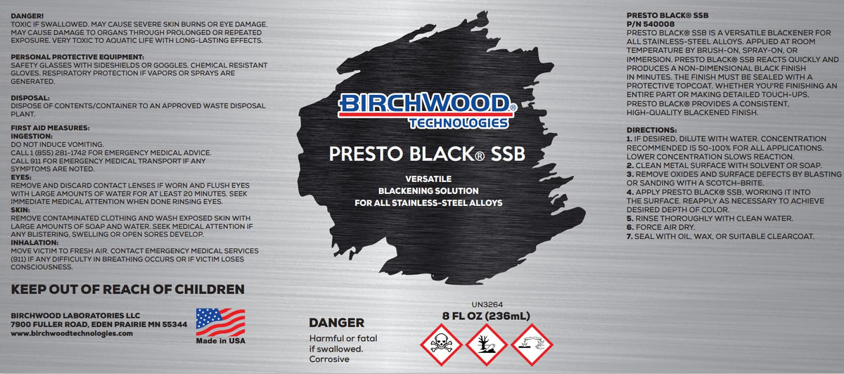 Birchwood Presto Black SSB swab method applying even patina