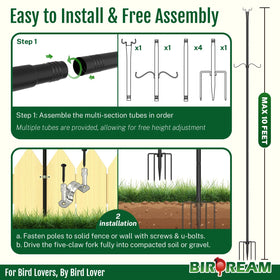 Birdream versatile light poles for patios and backyards with decorative lighting.