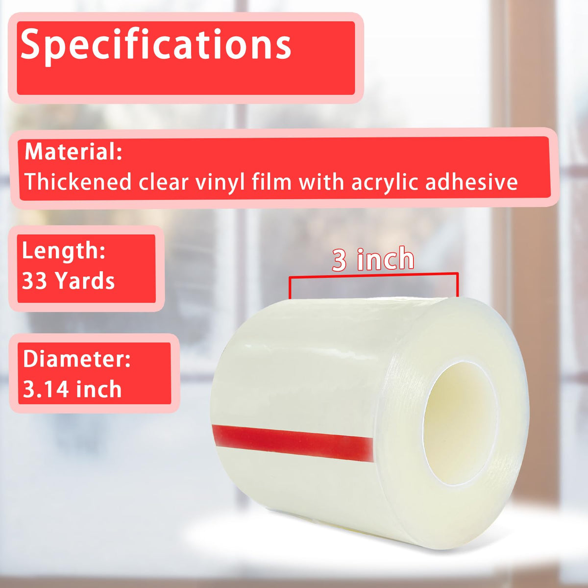 Birllaid draft-seal tape provides strong adhesive without residue.