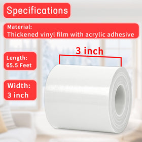 Birllaid White Window Sealing Tape close-up of adhesive for residue-free application.