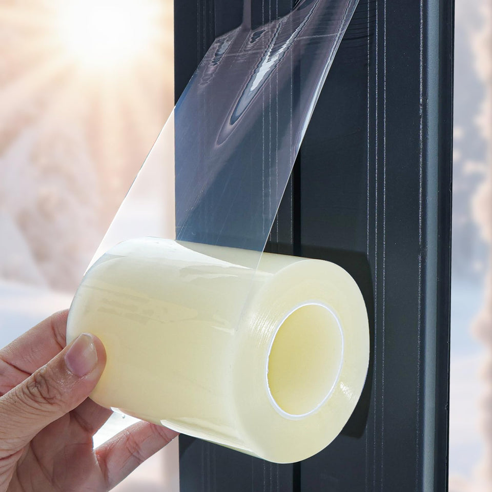 Birllaid Window Sealing Tape 3in-99ft clear seals drafts for energy efficiency.