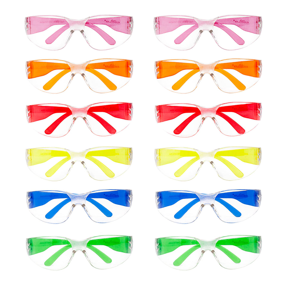 BISON LIFE clear lens blue temple glasses for wrap-around eye protection