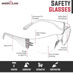 Clear UV protection shields eyes from glare outdoors with BISON LIFE