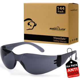 BISON LIFE safety glasses with wrap-around lens for full eye protection