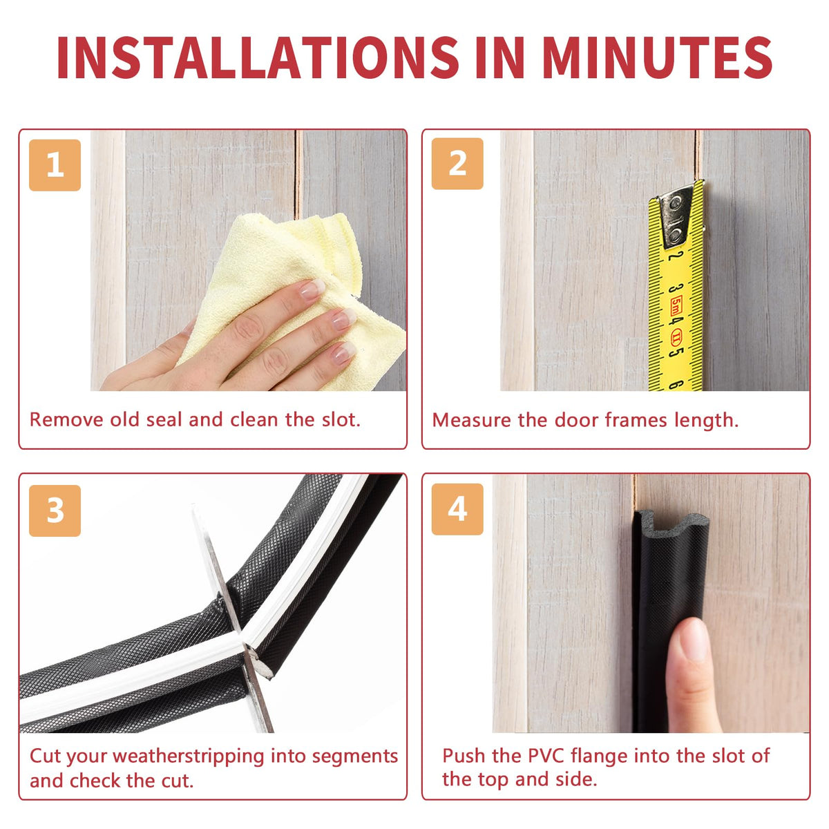 BISOTHAI tight seal with firm grip in door channel during installation