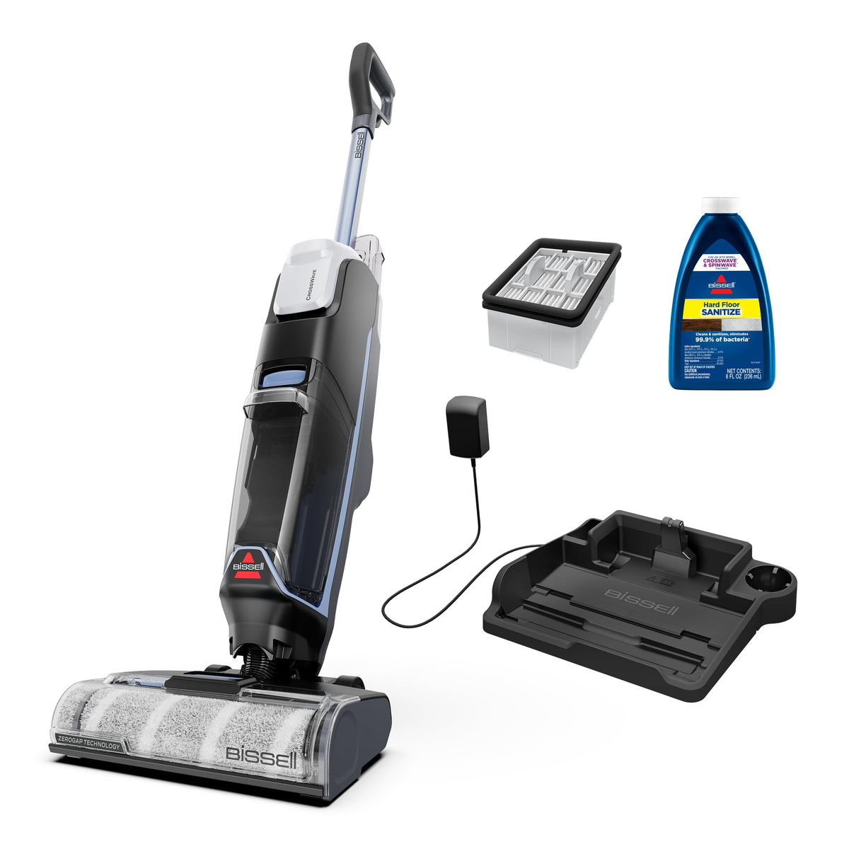 Bissell CrossWave Edge cordless front view for efficient all-in-one cleaning.