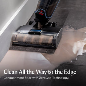Bissell CrossWave Edge technology highlights ZeroGap edge cleaning along baseboards