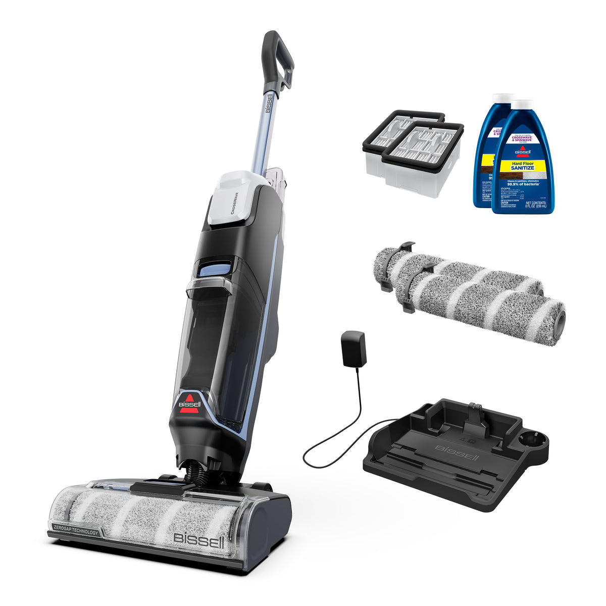 Bissell CrossWave Edge cordless plus front view shows compact cleaning power for hard floors