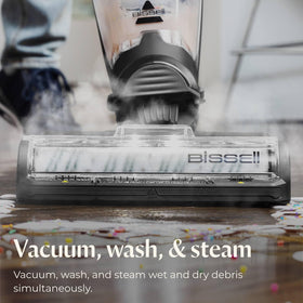 Bissell CrossWave HydroSteam tangle-free brushroll reduces hair wrap