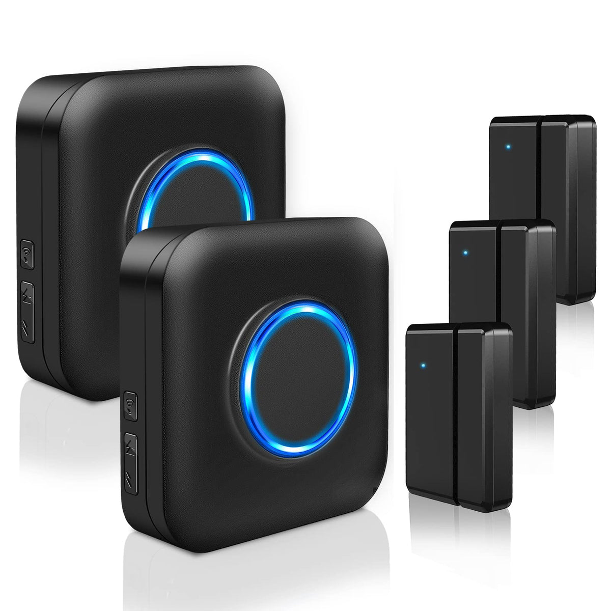 Bistee door chime receiver mounted on wall with clear home and office alerts
