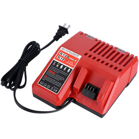 Biswaye 18V rapid charger front view with clear status indicators for quick checks