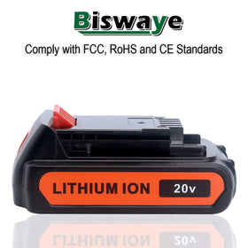 Biswaye two-pack with 4000mAh capacity for extended tool use and flexibility.