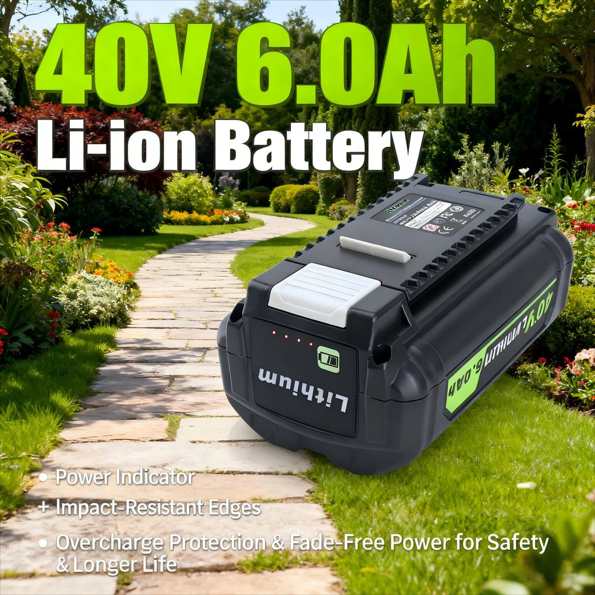 Biswaye 40V 6Ah battery OP40261 with solid fit and performance