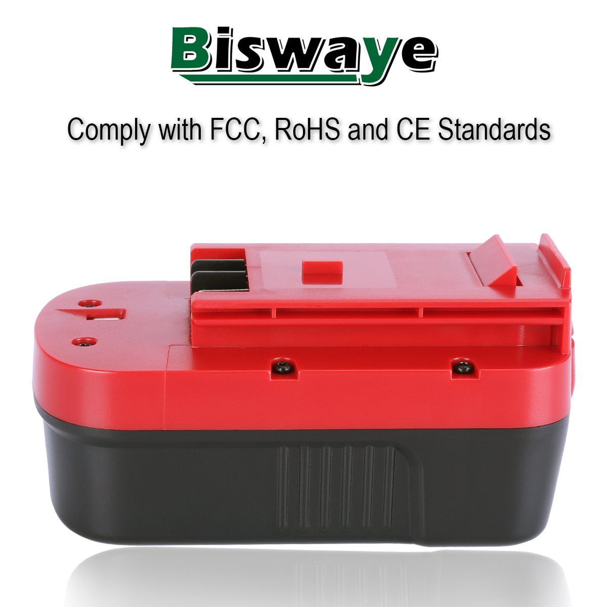 Biswaye battery fits Black & Decker, broad compatibility for drills, trimmers, and more.