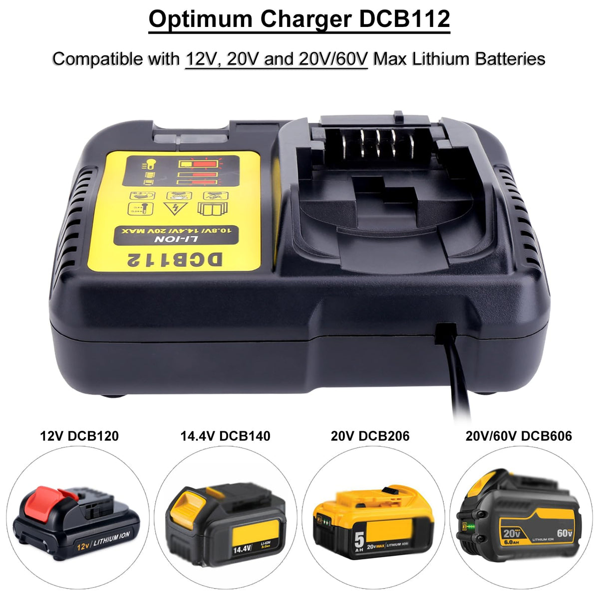 Biswaye DCB112 charger rear view with LED indicators