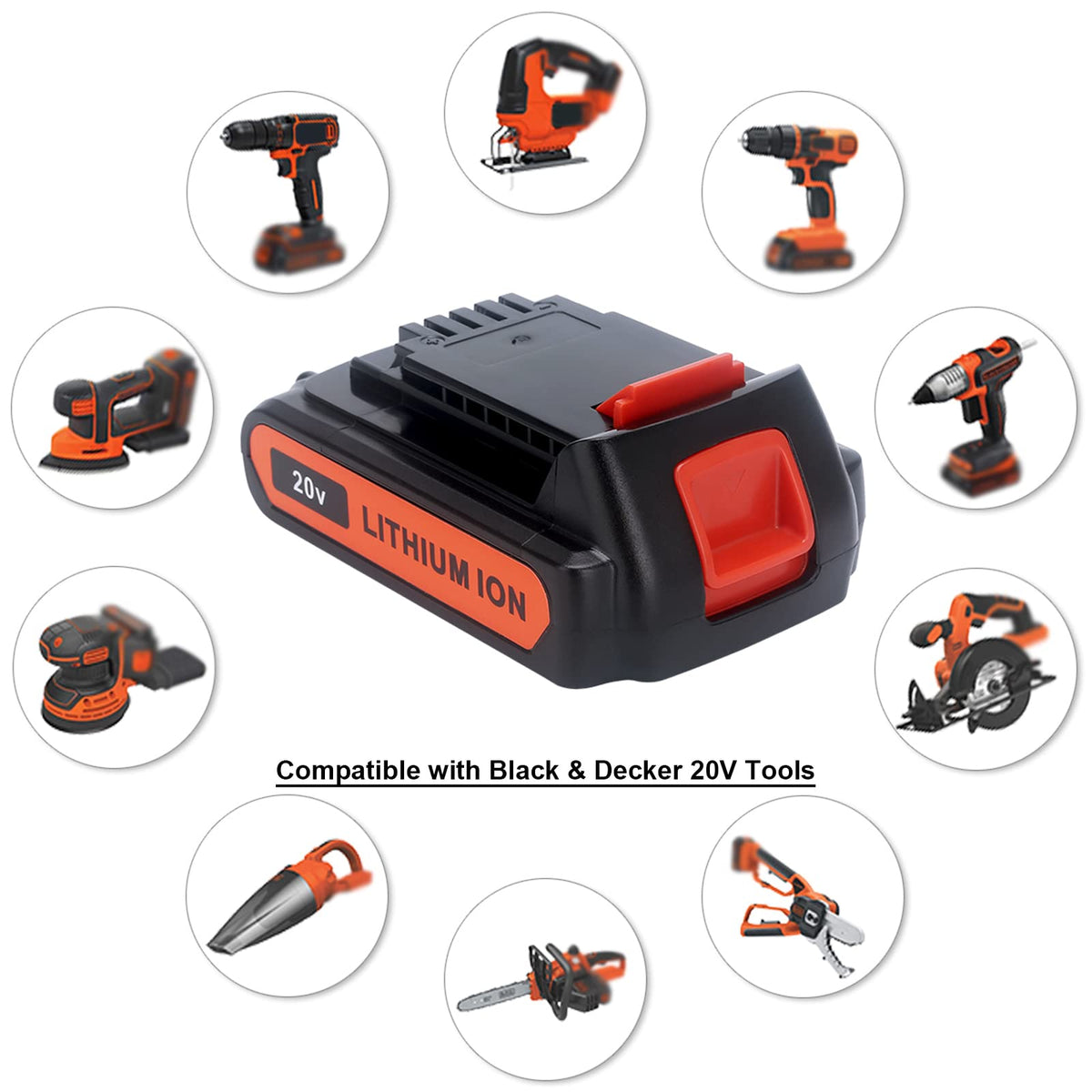 Biswaye LBXR20 battery side view highlights slim profile for storage.