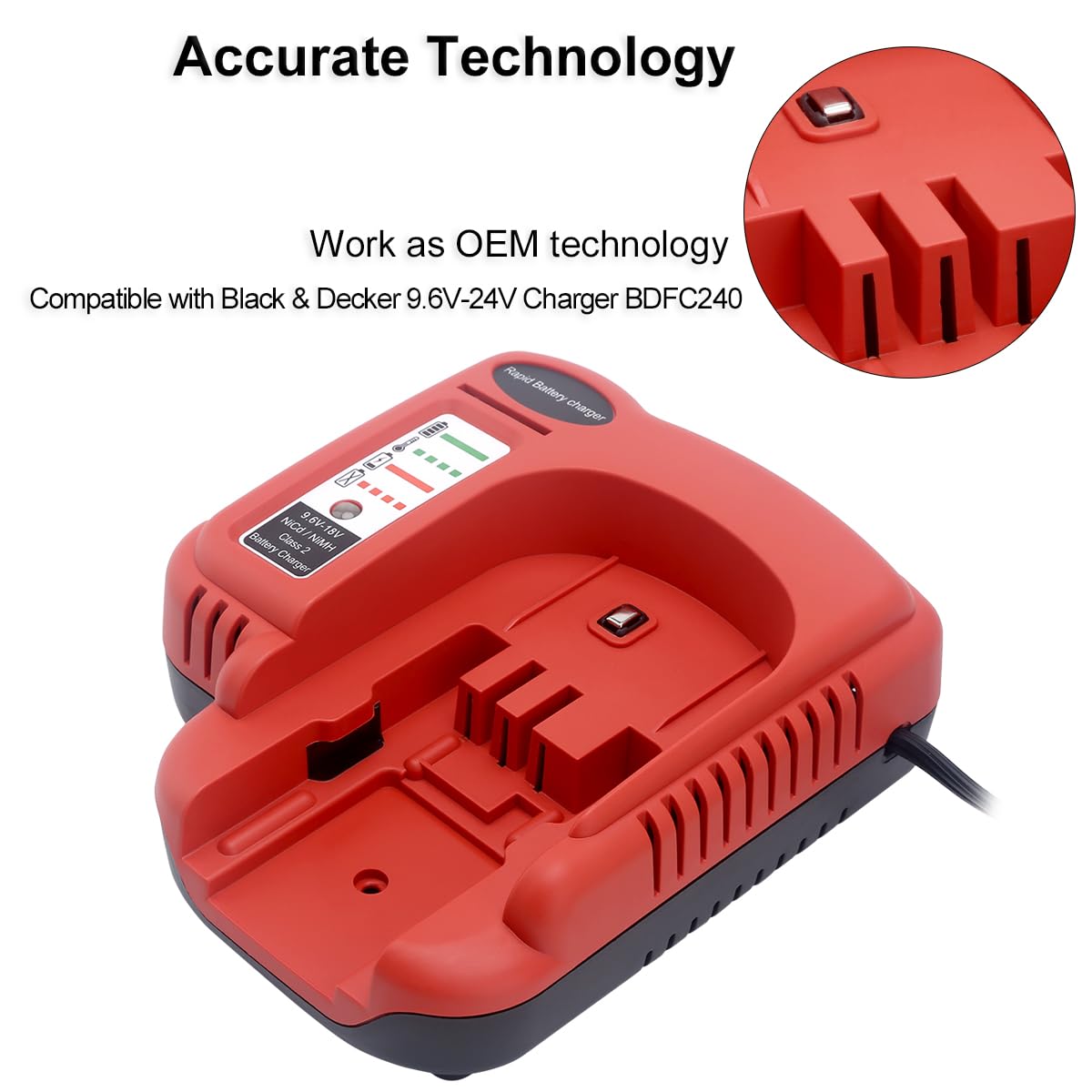 Biswaye charger battery slot ready for NiCd/NiMH slide packs.
