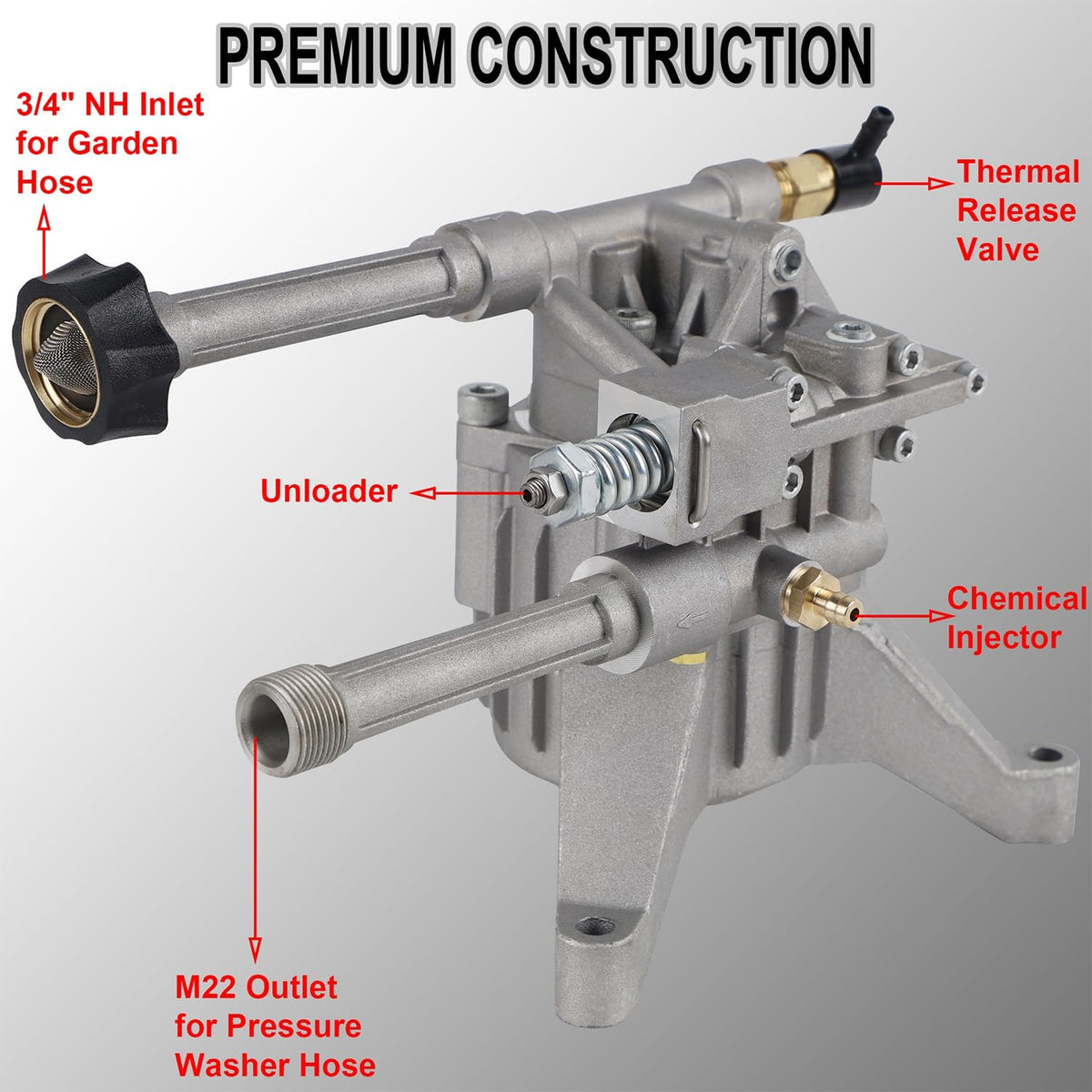 Biswing 7-8 inch shaft pump fits common gas washers