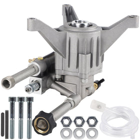 Biswing pressure washer pump with front inlet for versatile replacement