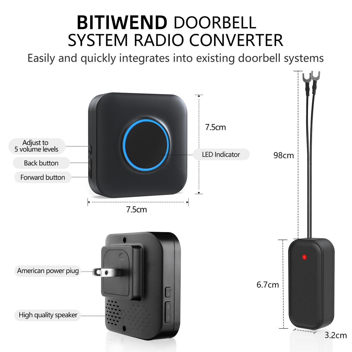 BITIWEND doorbell bundle includes essential components.
