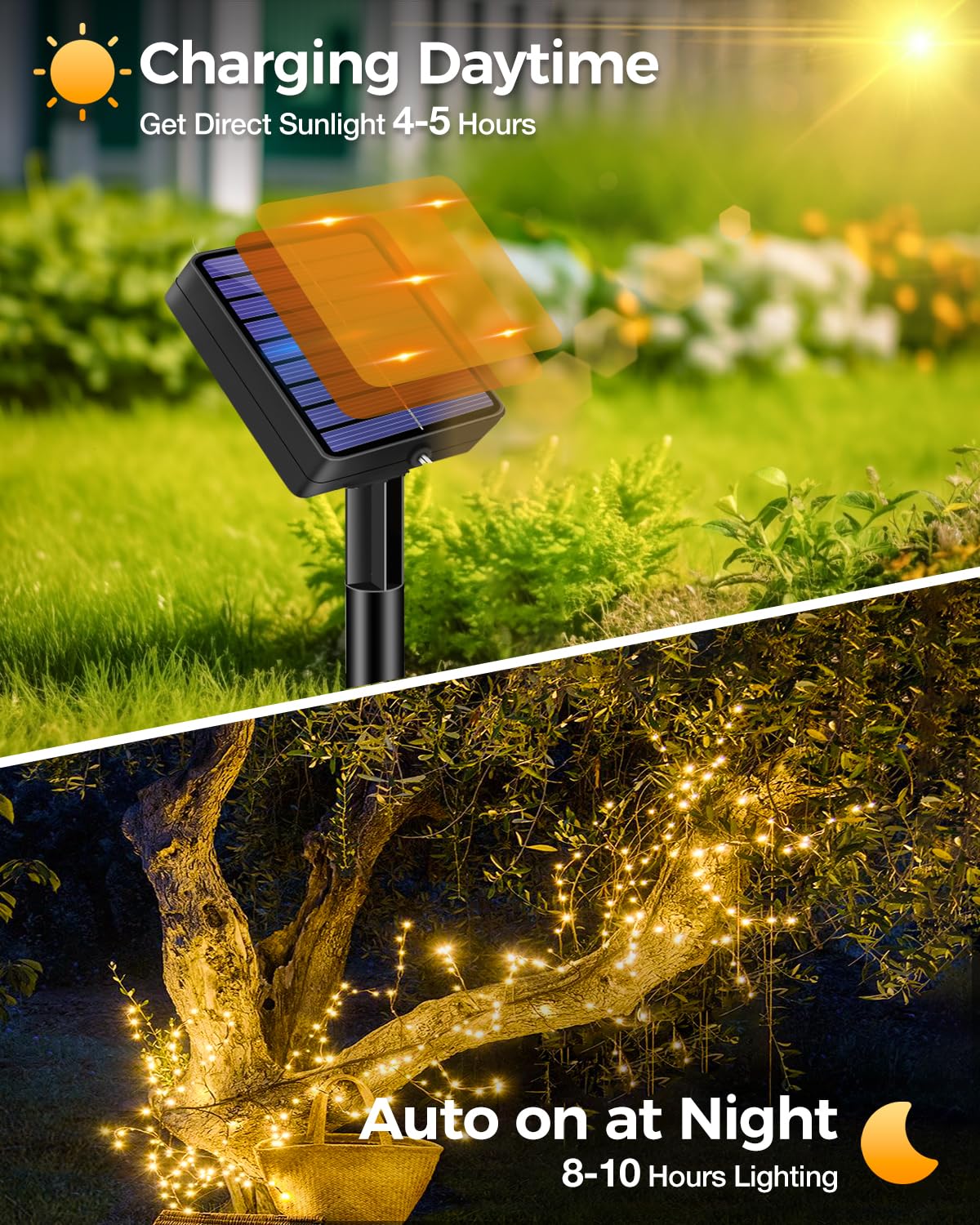 Bitjam 147ft solar string lights brighten yards with energy-efficient illumination