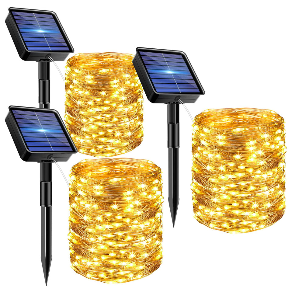 Bitjam 3-pack solar fairy lights outdoors create a warm garden glow