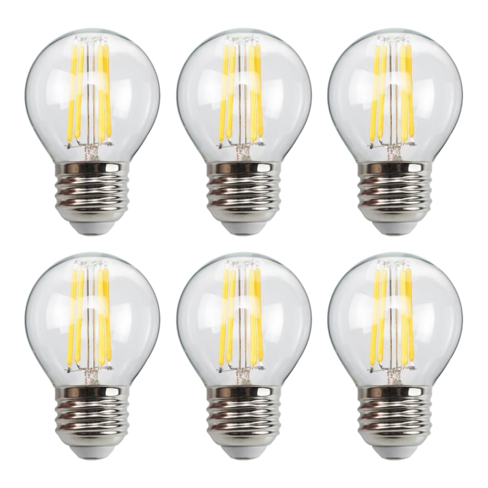 Bitlitshine 6-pack globe bulbs front view for vintage chandeliers ambience