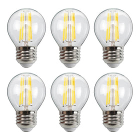 Bitlitshine 6-pack globe bulbs front view for vintage chandeliers ambience