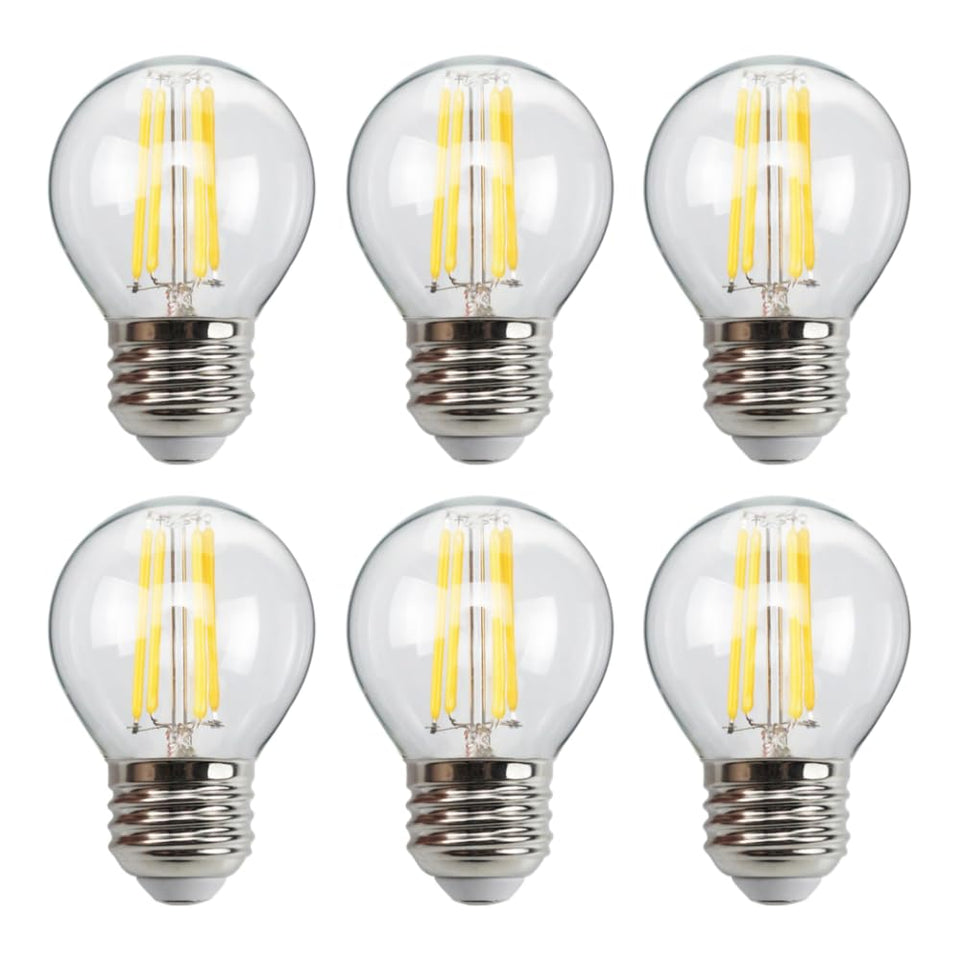 Bitlitshine 6-pack globe bulbs front view for vintage chandeliers ambience