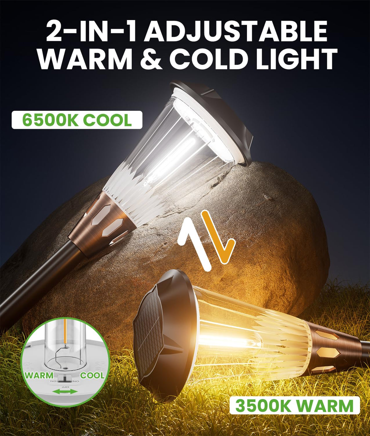 BITPOTT 2-in-1 warm cool light showcases versatile exterior ambience.
