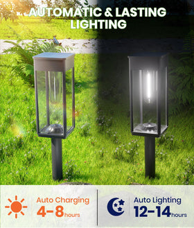 BITPOTT outdoor solar lights along lawn edges and borders for decorative lighting