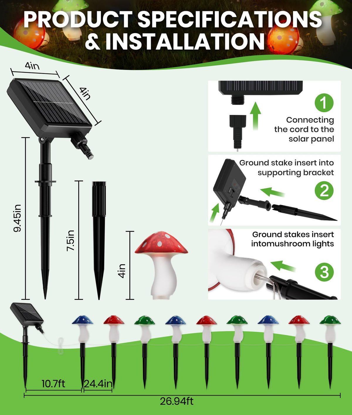 BITPOTT outdoor mushroom lights enhance garden party decor