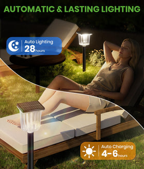 BITPOTT solar pathway light garden-border provides decorative illumination along borders.