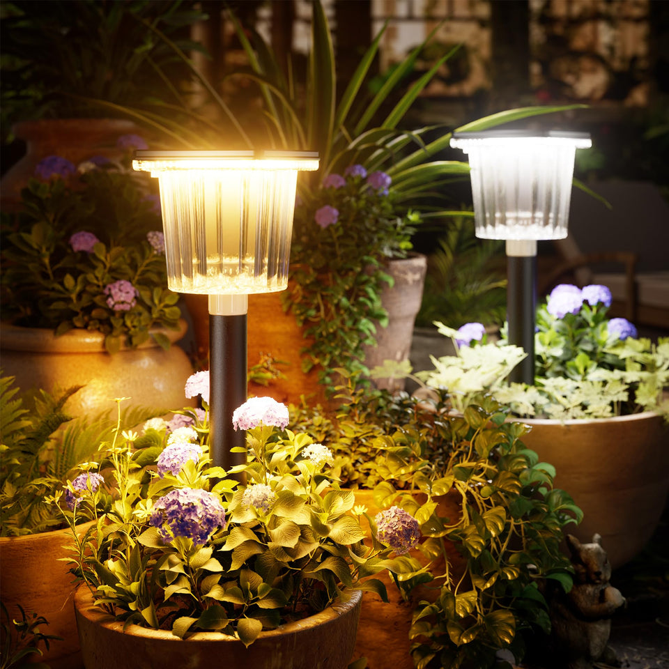 BITPOTT solar pathway light pack assembly ready for quick setup and weatherproof use.