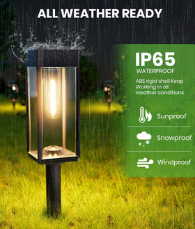 BITPOTT solar pathway light in warm white for walkway illumination.