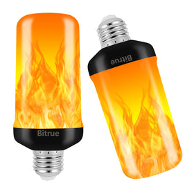 Bitrue LED flame bulb with wobbling flame for cozy ambiance.
