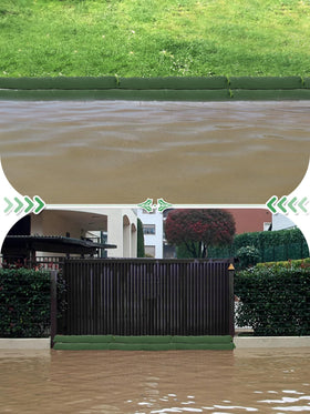 Biubee sandbags by the garage entrance offer wind and rain protection