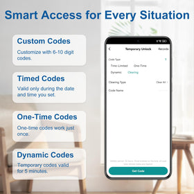BIWIBON app control interface for codes, history, and settings.