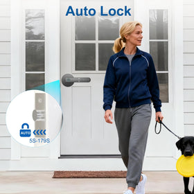 BIWIBON black finish door lock suits modern homes.