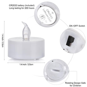 Biyanuo tea light offers about 200 hours of light with fresh battery.