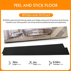Biyoee black wood look plank pairs with contemporary bedrooms for cohesive decor