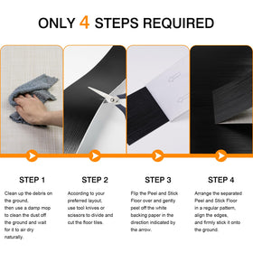 Biyoee black wood look plank is simple to clean and maintain in living spaces