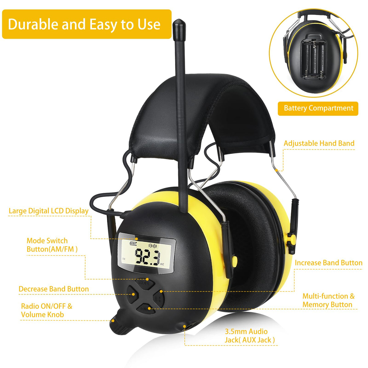 BJKing outdoor work headphones ideal for mowing and yard work