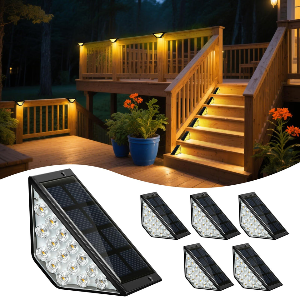 BKBB PPBB solar step light provides bright outdoor illumination for stairs and paths.