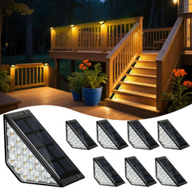 BKBB PPBB solar step light outdoors provides warm white illumination for steps