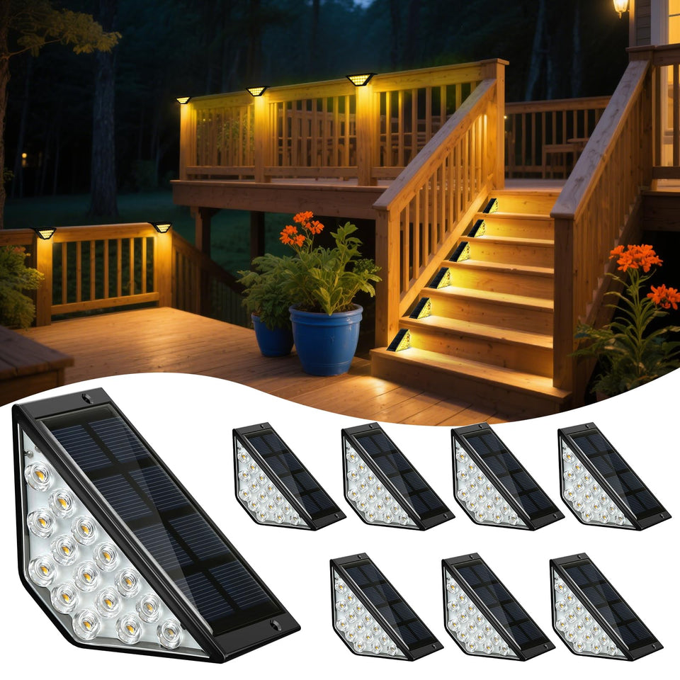 BKBB PPBB solar step light outdoors provides warm white illumination for steps