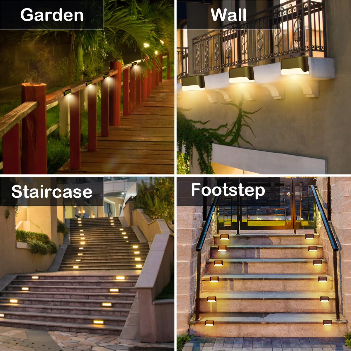 BKBB PPBB solar step light enhances stairs and railings with subtle night visibility.