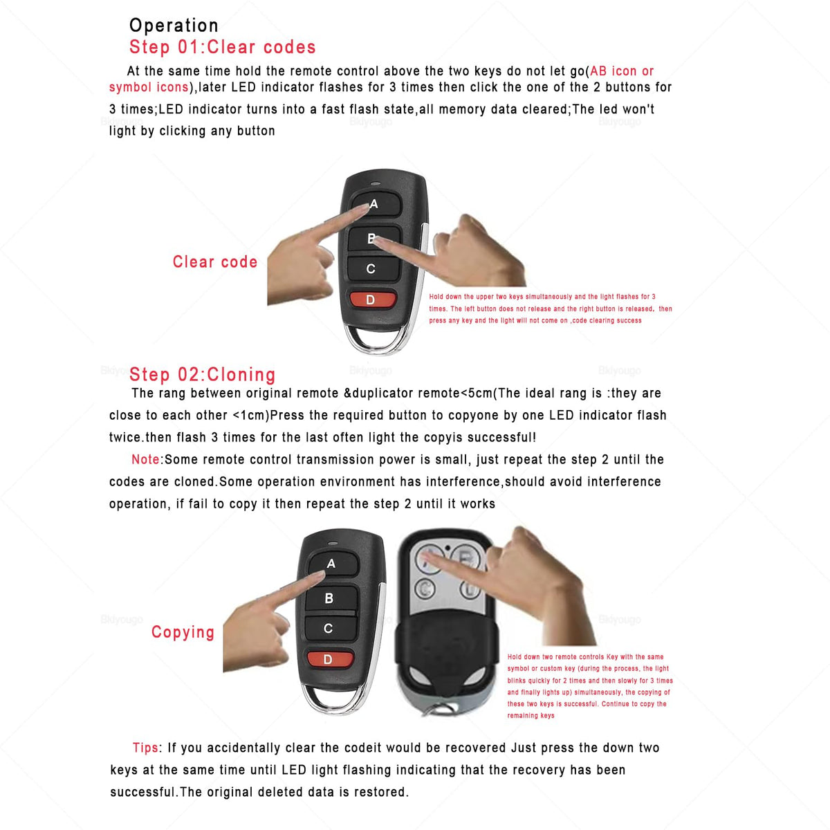 Four-button palm-size remote ready for quick cloning and sharing with devices.