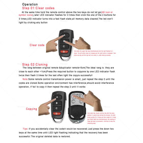 Four-button palm-size remote ready for quick cloning and sharing with devices.