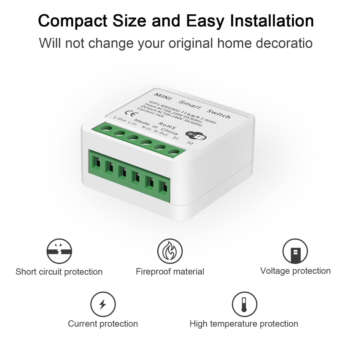 Bkiyougo WiFi Smart Switch no hub required for quick installation